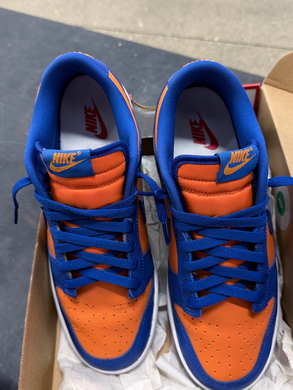 Nike Low-Top Sneakers in Blue and Orange Knicks - Picture 3 of 5